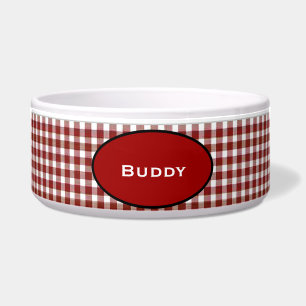 Roter und weißer Gingham-kundenspezifische Napf