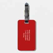 Roter und weißer Gingham-mit Monogramm Gepäckanhänger (Rückseite vertikal)