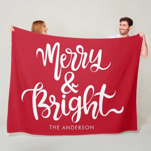 Roter und weißer, glatter Individuelle Name Fleecedecke (Beispiel)