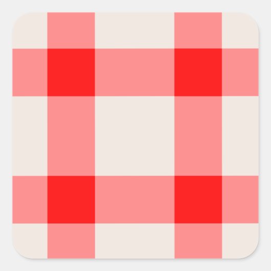 Roter und weißer Hintergrund Quadratischer Aufkleber (Vorderseite)