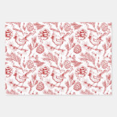 Roter und weißer Kardinal, Pinecones und Winterfrü Geschenkpapier Set (Vorderseite 2)