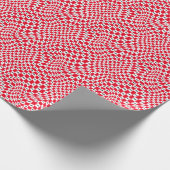 Roter und weißer Karo mit Schwarzen Monogramm-Init Geschenkpapier (Ecke)