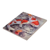 Roter und weißer Koi Fisch-Teich Fliese (Seite)