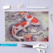Roter und weißer Koi Fisch-Teich Seidenpapier (Handwerk)