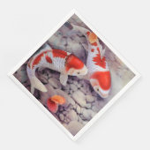 Roter und weißer Koi-Fischteich Serviette (Ecke)