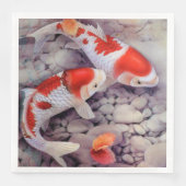 Roter und weißer Koi-Fischteich Serviette (Vorderseite)
