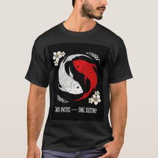Roter und Weißer Kreativer Koi-Fisch  T-Shirt