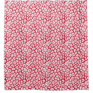 Roter und weißer Leoparddruck Duschvorhang