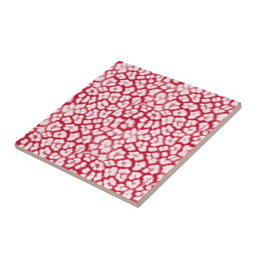 Roter und weißer Leoparddruck Fliese (Seite)