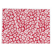 Roter und weißer Leoparddruck Große Geschenktüte (Rückseite)