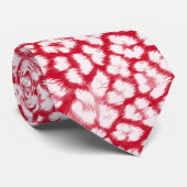 Roter und weißer Leoparddruck Krawatte (Gerollt)