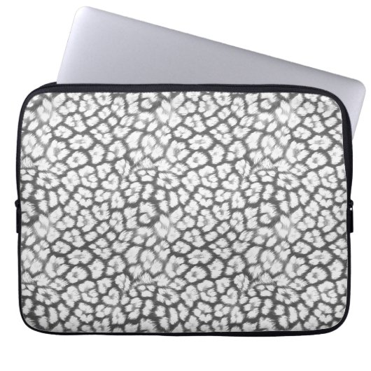 Roter und weißer Leoparddruck Laptopschutzhülle (Vorderseite)