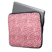 Roter und weißer Leoparddruck Laptopschutzhülle (Vorderseite Links)