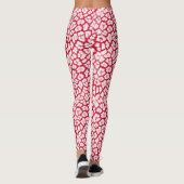 Roter und weißer Leoparddruck Leggings (Rückseite)
