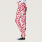 Roter und weißer Leoparddruck Leggings (Links)