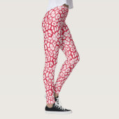 Roter und weißer Leoparddruck Leggings (Rechts)