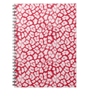 Roter und weißer Leoparddruck Notizblock