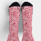 Roter und weißer Leoparddruck Socken (Oben)