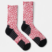 Roter und weißer Leoparddruck Socken (Rechts)