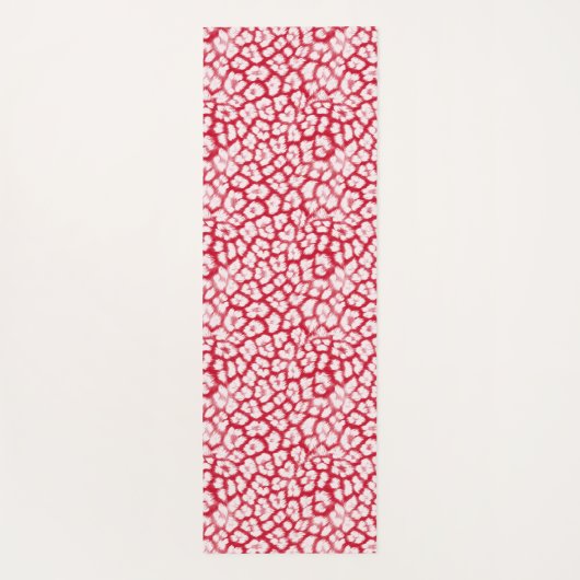 Roter und weißer Leoparddruck Yogamatte (Rückseite)