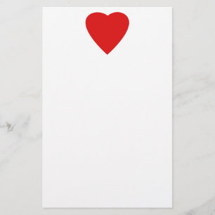 Roter und weißer Liebe-Herz-Entwurf Briefpapier