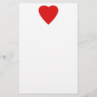 Roter und weißer Liebe-Herz-Entwurf Briefpapier