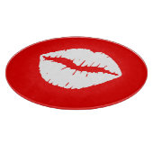 Roter und weißer Lipstick Schneidebrett (Ecke)