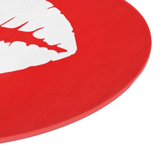 Roter und weißer Lipstick Schneidebrett (Ecke)