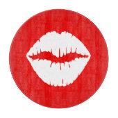 Roter und weißer Lipstick Schneidebrett (Vorderseite)