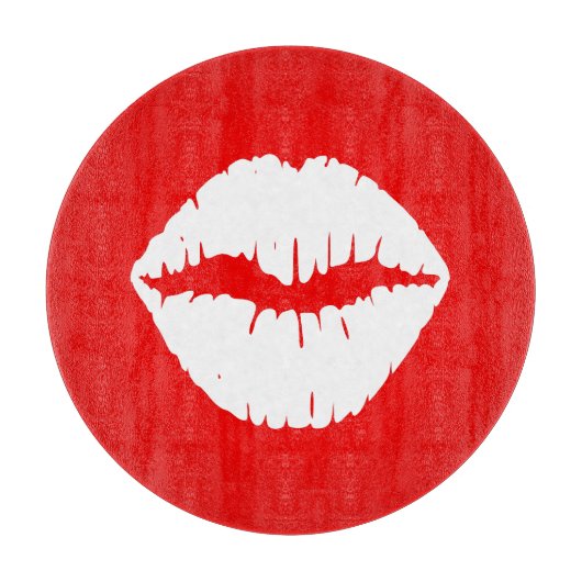 Roter und weißer Lipstick Schneidebrett (Vorderseite)