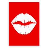Roter und weißer Lipstick Tischnummer (Vorderseite)