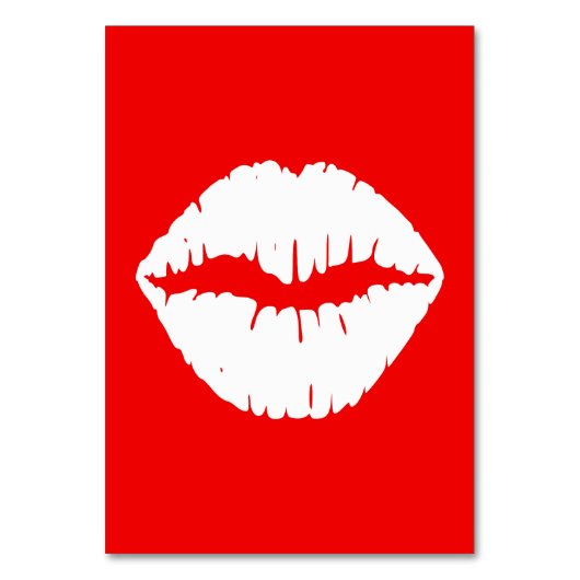 Roter und weißer Lipstick Tischnummer (Vorderseite)