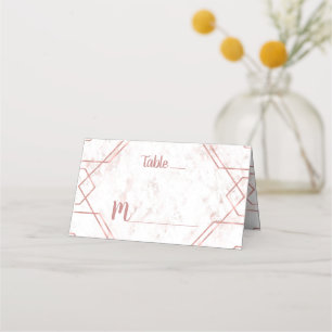 Roter und weißer Marmor und Rose - Goldene Tischsi Platzkarte