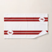 Roter und weißer Monogramm-Streifen Badhandtuch Set (Handtuch)