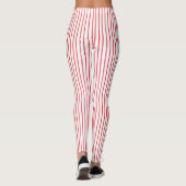 Roter und weißer Nadelstreifen Leggings (Rückseite)