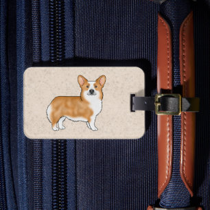 Roter und weißer Pembroke Walisischer Corgi Cartoo Gepäckanhänger