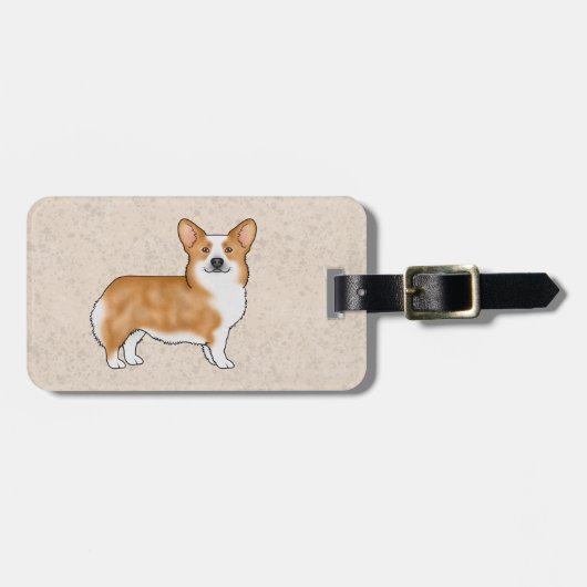 Roter und weißer Pembroke Walisischer Corgi Cartoo Gepäckanhänger (Vorderseite horizontal)