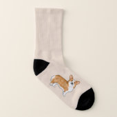 Roter und weißer Pembroke Walisischer Corgi Cartoo Socken (Links - Innen)