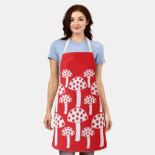 Roter und Weißer Pilz Schürze (Getragen)