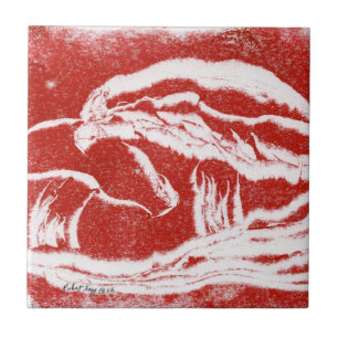 Roter und weißer Pilz, Toadstool-Keramikfliese Fliese