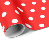 Roter und weißer Polka-Dot Geschenkpapier (Rolleneckpunkt)