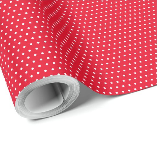 Roter und weißer Polka-Dot Geschenkpapier (Rolleneckpunkt)