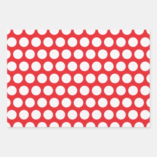 Roter und weißer Polka-Dot Geschenkpapier Set (Vorderseite 3)