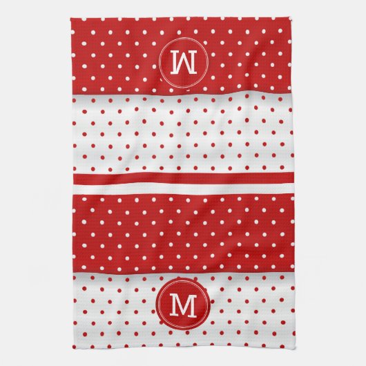 Roter und weißer Polka-Dot Handtuch (Vertikal)