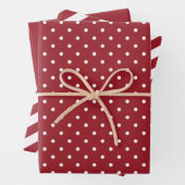 Roter und weißer Polka Dot und gestreifte Weihnach Geschenkpapier Set (Beispiel)