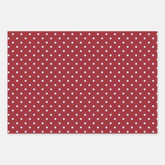 Roter und weißer Polka Dot und gestreifte Weihnach Geschenkpapier Set (Vorderseite)