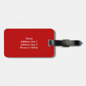 Roter und weißer Polka-Punkt mit Monogramm Gepäckanhänger (Rückseite horizontal)