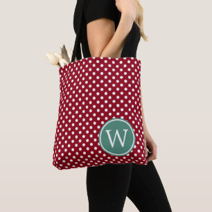 Roter und weißer Polka-Punkt mit tiefem Tasche