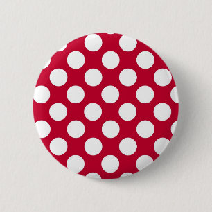 Roter und weißer Punkte-Knopf Button