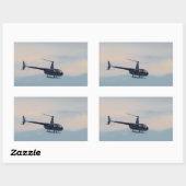 Roter und weißer R44-Hubschrauber Rechteckiger Aufkleber (Blatt)